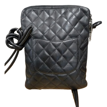 Chanel Black Calfskin Quilted Medium Cambon Crossbody