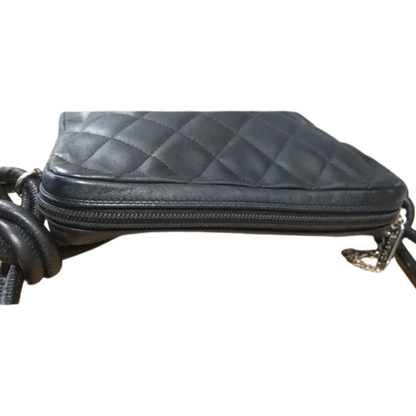 Chanel Black Calfskin Quilted Medium Cambon Crossbody