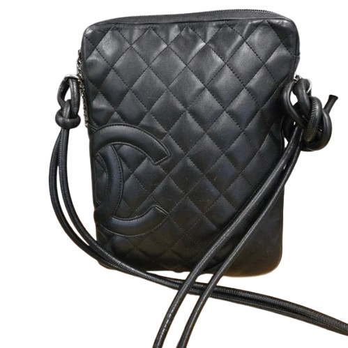 Chanel Black Calfskin Quilted Medium Cambon Crossbody