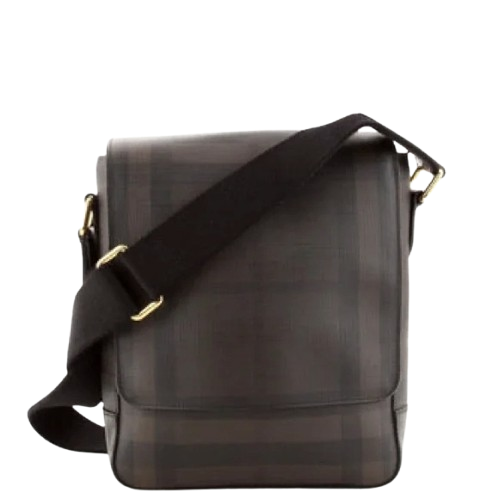 Burberry Greenford Smoked Check Coated Canvas Crossbody