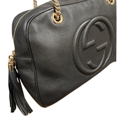 Gucci  Black Leather Soho Shoulder Bag