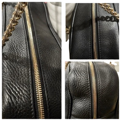 Gucci  Black Leather Soho Shoulder Bag