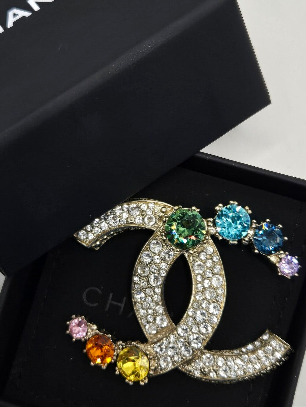 #166 - Chanel Brooch Coco Mark Rhinestone A19 S