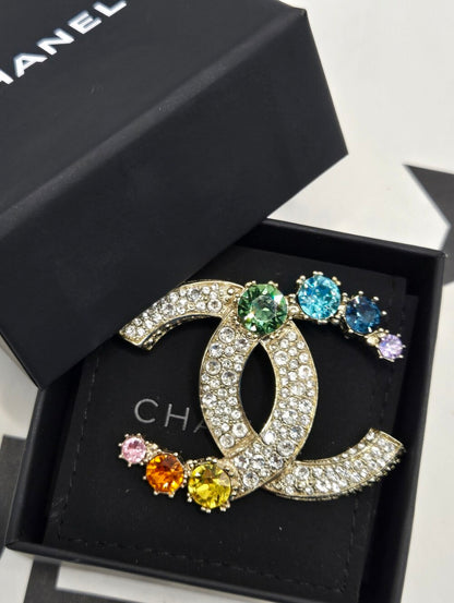 #166 - Chanel Brooch Coco Mark Rhinestone A19 S
