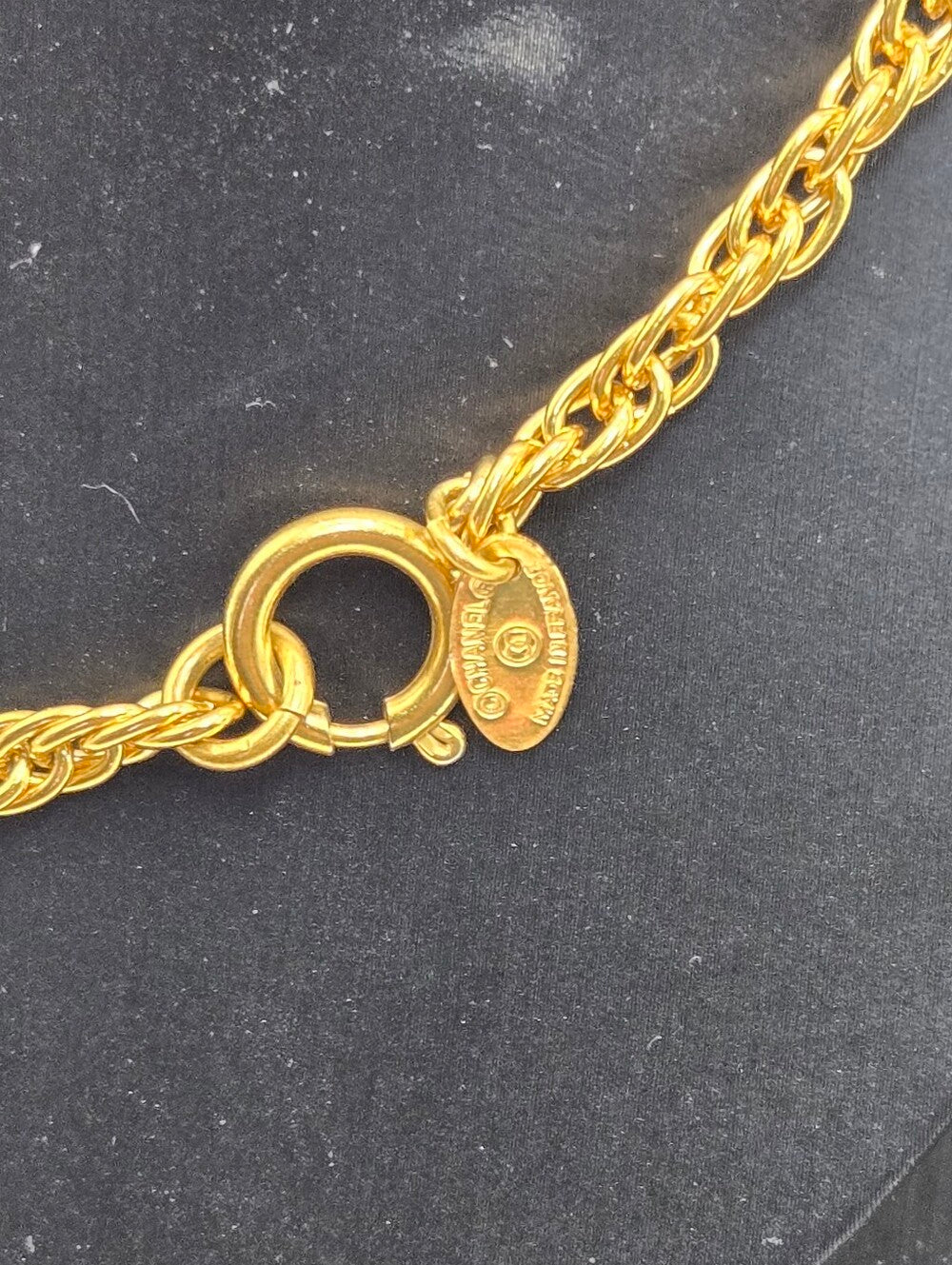 #172 - Chanel Coco Mark Vintage Chain Pendant Necklace, Gold Plated, - Vintage