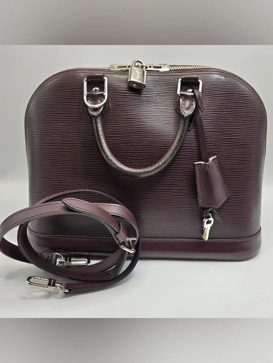 Louis Vuitton Epi Alma M5214D FL0124 Brown Lock and secure Cadena