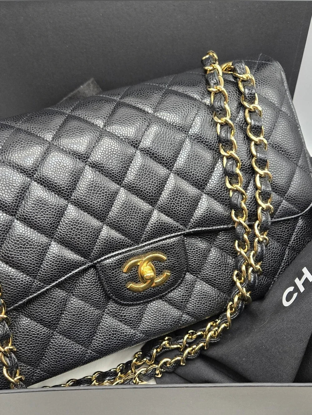#1 - CHANEL Deca Matelasse Classic 30 Double-Flap, Caviar Leather - A58600