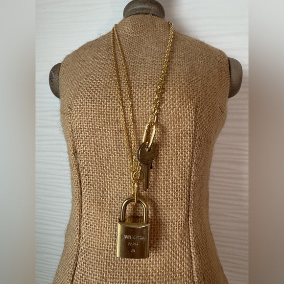 Pandora ME Double Link Chain Necklace & Louis Vuitton Lock/Key - LV CIRCLE