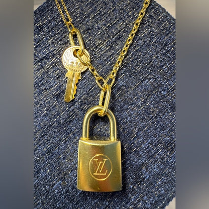 Pandora ME Double Link Chain Necklace & Louis Vuitton Lock/Key - LV CIRCLE