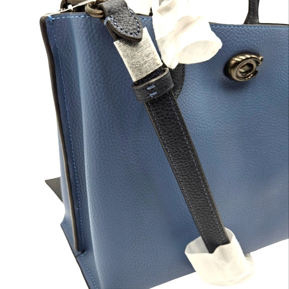 Coach Signature Willow Tote 24 Washed Chambray, Crossbody
