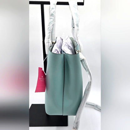 Kate Spade New York Harper Leather Tote Satchel Handbag Blue