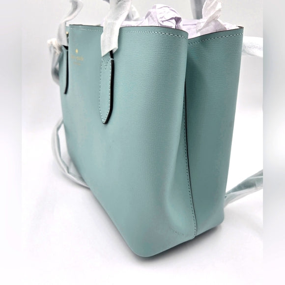 Kate Spade New York Harper Leather Tote Satchel Handbag Blue