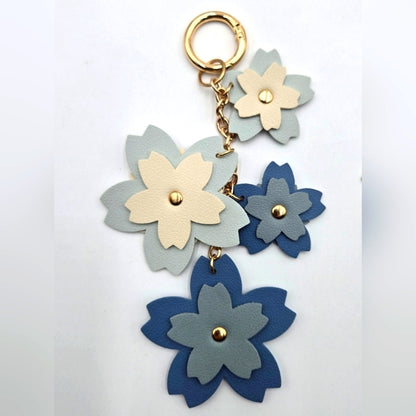 Cherry Blossom Leather Keychain