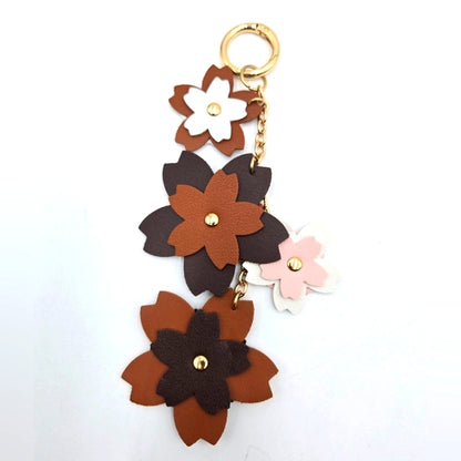 Cherry Blossom Leather Keychain
