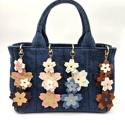 Cherry Blossom Leather Keychain