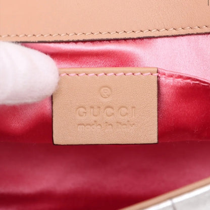 Gucci GG Marmont Leather Chain Shoulder Bag Silver