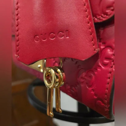 Gucci Red Padlock Guccissima 2-way Bag