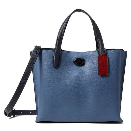 Coach Signature Willow Tote 24 Washed Chambray, Crossbody