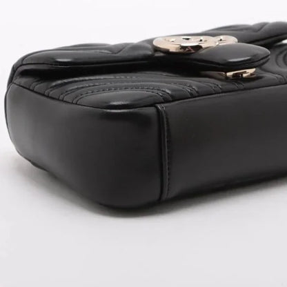 Gucci GG Marmont Leather Chain Shoulder Bag Black 837280 - COA INCLUDED