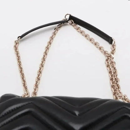 Gucci GG Marmont Leather Chain Shoulder Bag Black 837280 - COA INCLUDED