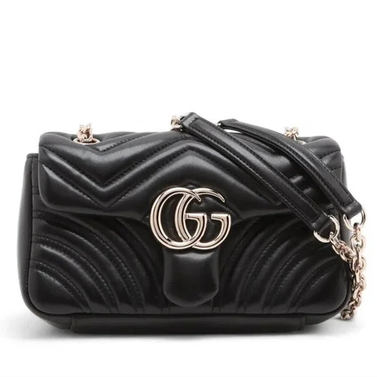 Gucci GG Marmont Leather Chain Shoulder Bag Black 837280 - COA INCLUDED