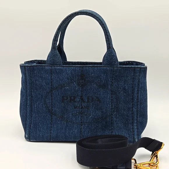 Prada Canapa Triangle Logo Canvas 2way Bag Pink
