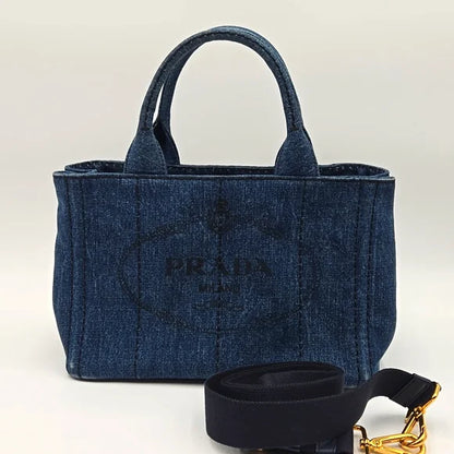 Prada Canapa Triangle Logo Canvas 2way Bag Pink