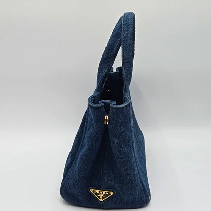 Prada Canapa Triangle Logo Canvas 2way Bag Pink