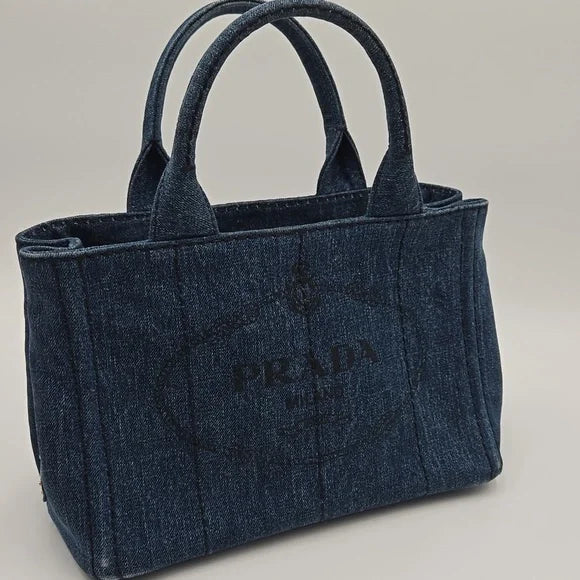 Prada Canapa Triangle Logo Canvas 2way Bag Pink