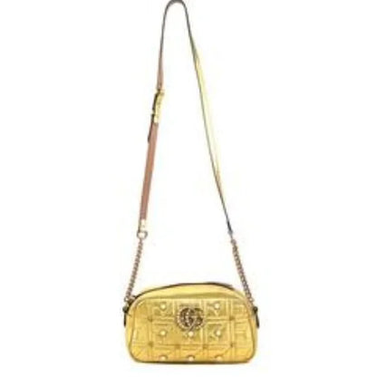 GUCCI Shoulder Bag GG Marmont Leather Faux Pearl Gold 447632