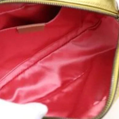 GUCCI Shoulder Bag GG Marmont Leather Faux Pearl Gold 447632