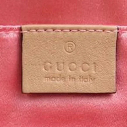 GUCCI Shoulder Bag GG Marmont Leather Faux Pearl Gold 447632