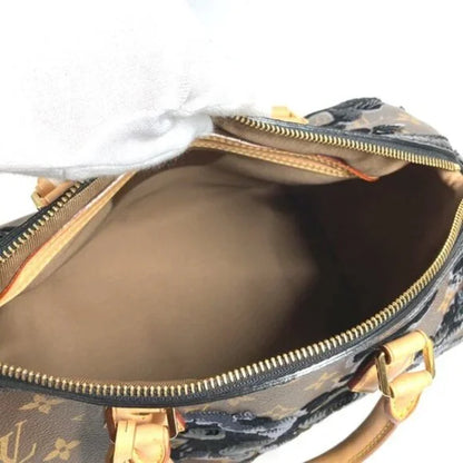 LOUIS VUITTON M40436 Monogram Fleur de Ge Speedy 30 Boston Bag Sequins Handbag