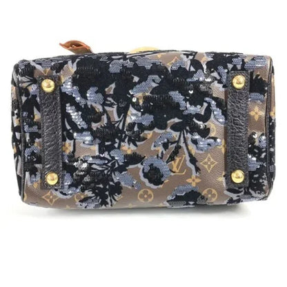 LOUIS VUITTON M40436 Monogram Fleur de Ge Speedy 30 Boston Bag Sequins Handbag