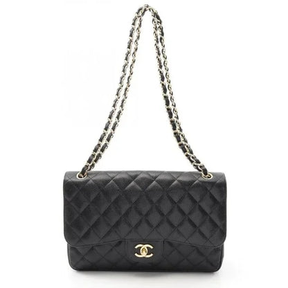 CHANEL Matelasse Caviar Quilted LG/30 Double Flap Gold Hardware - COA included