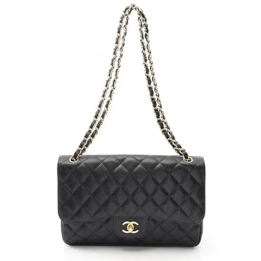 CHANEL Matelasse Caviar Quilted LG/30 Double Flap Gold Hardware - COA included