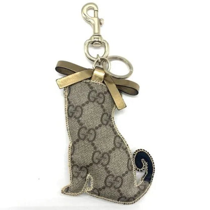 Authentic Gucci GG Plus Guccioli Oliver Dog Pug Keychain Charm