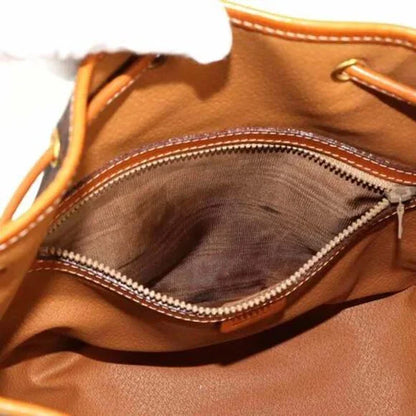 CELINE Macadam Shoulder Bag Leather Brown Gold Hardware