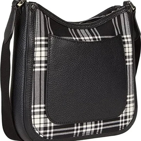 Kate Spade New York Roulette Plaid Medium Messenger Black Multi