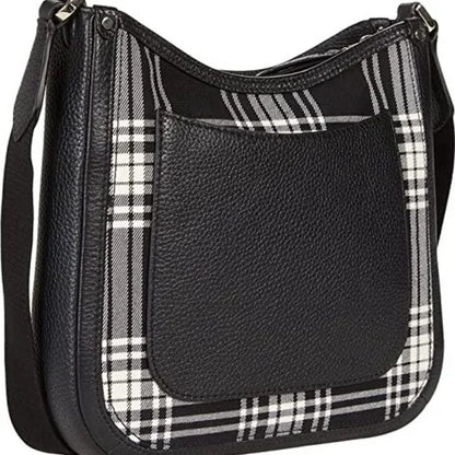 Kate Spade New York Roulette Plaid Medium Messenger Black Multi
