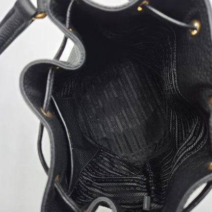 PRADA Bucket Bag / Shoulder 1BE018 Black Leather