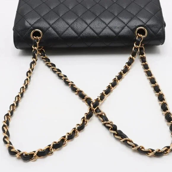 Chanel Quilted Caviar Double Flap Bag - Medium / 25