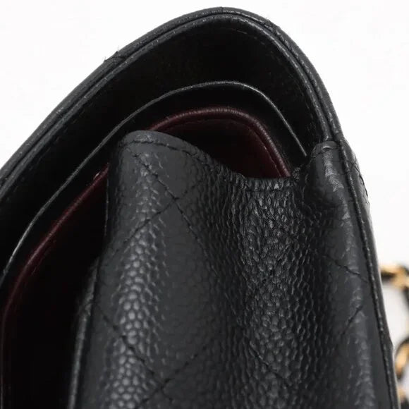 Chanel Quilted Caviar Double Flap Bag - Medium / 25