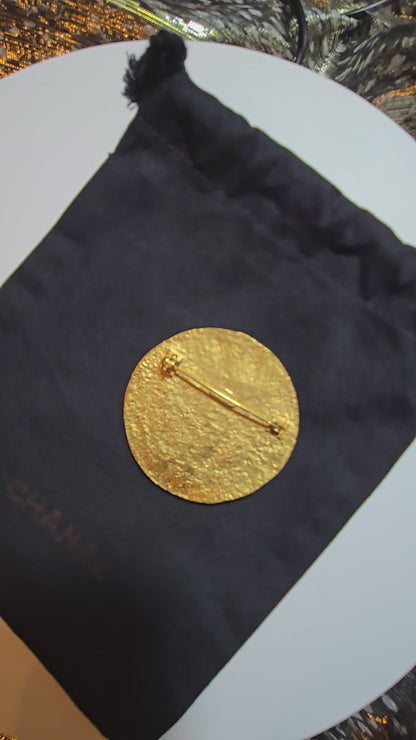 Chanel 1994 logo medallion brooch