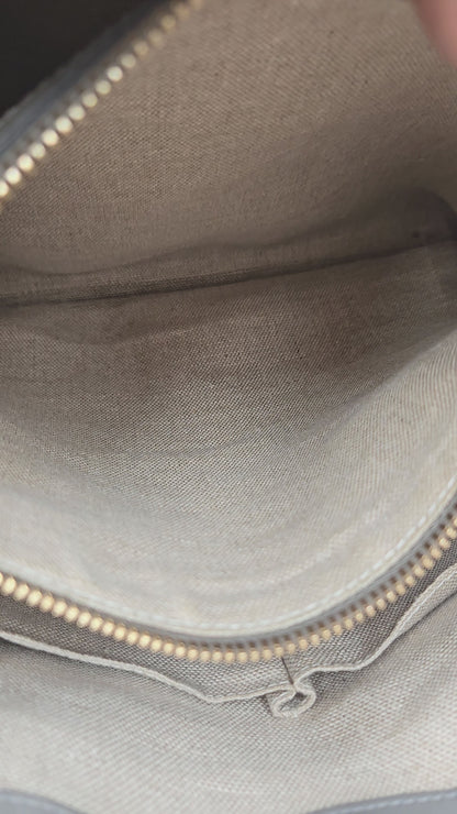 GUCCI Micro Guccissima Tote Bag Handbag Shoulder Leather Grey 510291