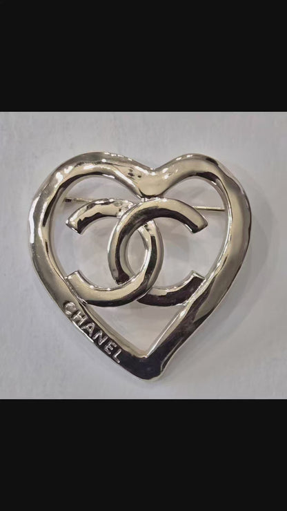 Chanel  CC Heart Brooch - Authentic