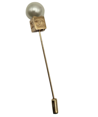 Chanel Gold Pin Brooch Golden - VINTAGE
