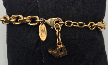 Louis Vuitton Bracelet Padlock Key Metal Gold x Black M75435 - RARE/VINTAGE