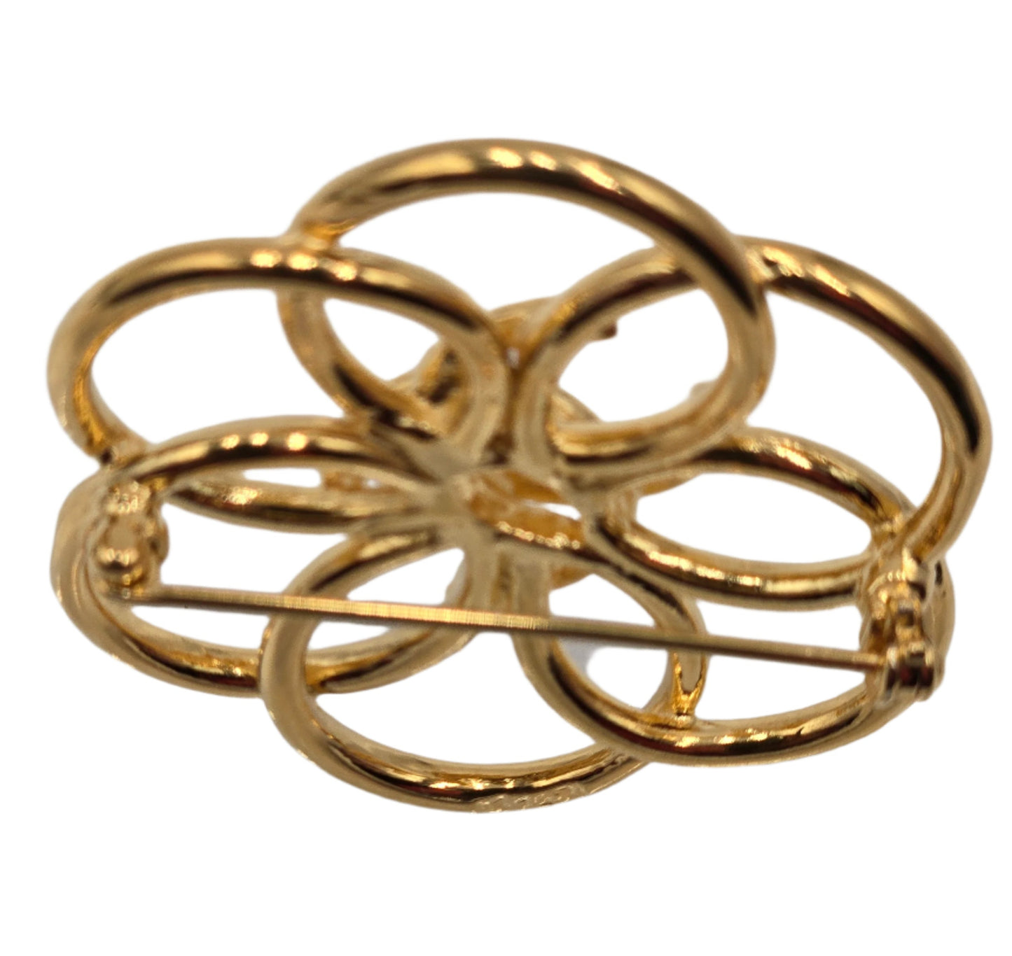 Chanel Flower Brooch Centered with CC Logo, 1996