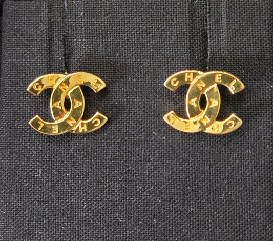 CHANEL Coco Mark Earrings B20A GP Gold Plated 293489
